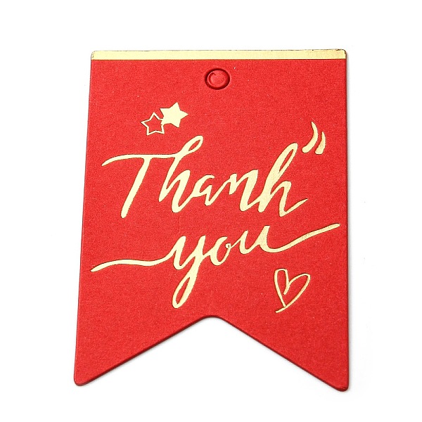 

PandaHall 100Pcs Hot Stamping Thank You Paper Gift Tags, for Wedding, Baby Shower, Party Favors, Red, 6.4x4.45x0.05cm, Hole: 4mm Paper...