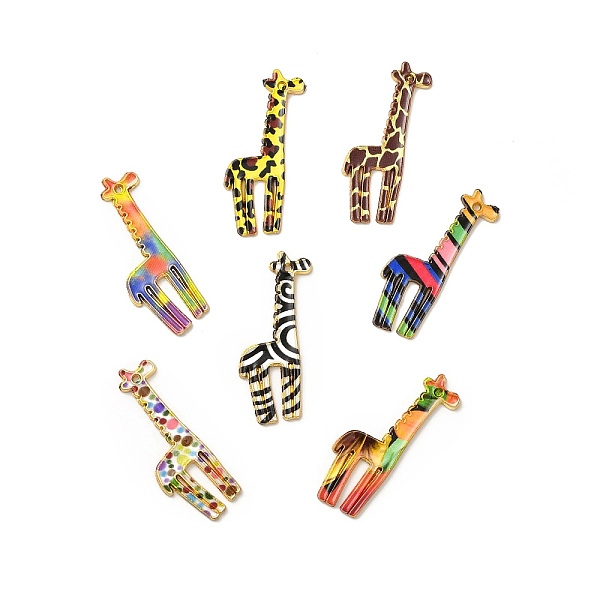 

PandaHall Alloy Pendants, Cadmium Free & Nickel Free & Lead Free, Giraffe, Mixed Color, 33x17x1.5mm, Hole: 1.2mm Alloy Other Animal..., Multicolor