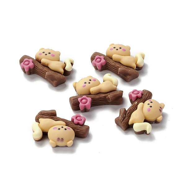 

PandaHall Opaque Resin Cabochons, Cartoon Style, Cat on Tree Branch, Coconut Brown, 19x25x7.5mm Resin Cat Shape