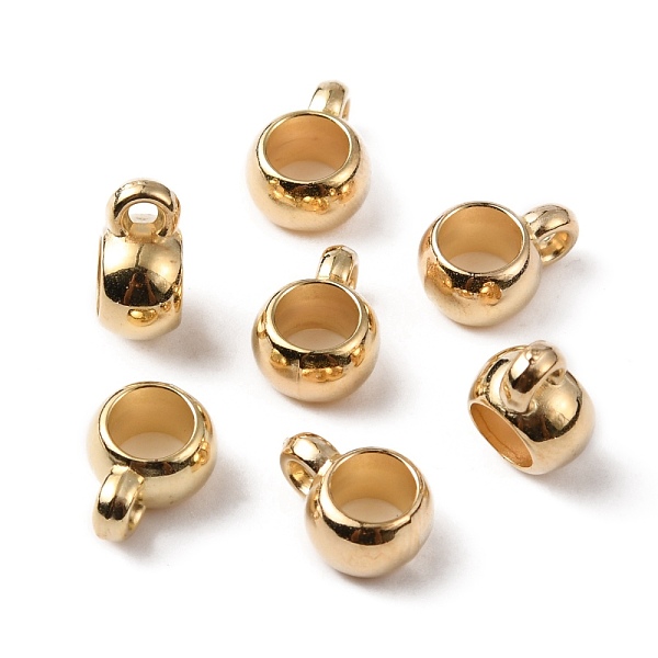 

PandaHall CCB Plastic Tube Bails, Rondelle Loop Bail Beads, Golden, 12.5x8.5x5mm, Hole: 1.5mm, Inner Diameter: 5mm Plastic Rondelle