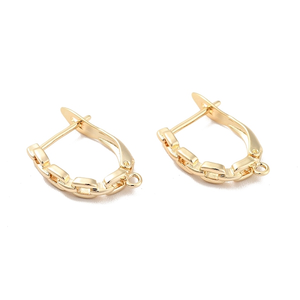 

PandaHall Cross Chain Shape Rack Plating Brass Hoop Earring Findings with Latch Back Closure, with Horizontal Loop, Long-Lasting Plated...
