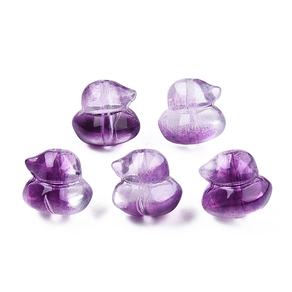 

PandaHall Transparent Spray Painted Glass Beads, Duck, Purple, 11.5x12x10.5mm, Hole: 1mm Glass Duck Purple