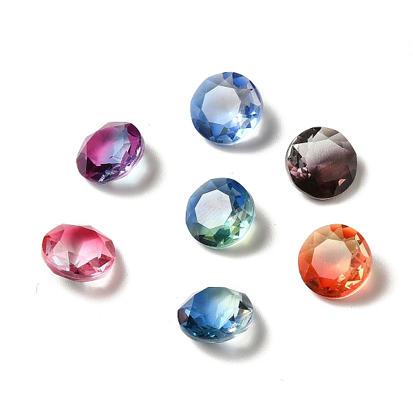 

PandaHall Faceted K9 Glass Rhinestone Cabochons, Pointed Back, Flat Round, Mixed Color, 8x4mm Glass Rhinestone Flat Round Multicolor