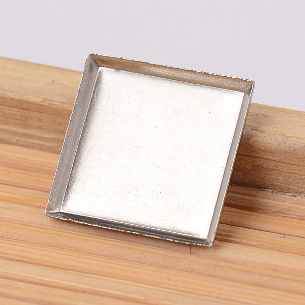 

PandaHall Square 304 Stainless Steel Plain Edge Bezel Cups, Cabochon Settings, Stainless Steel Color, 11x11x1.5mm, Tray: 10x10mm 304...