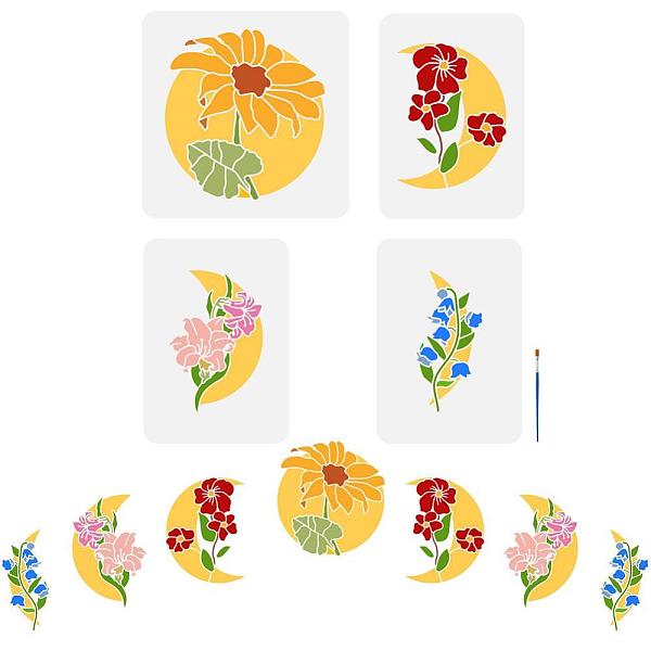 

PandaHall FINGERINSPIRE 1 Set Plastic Hollow Out Drawing Painting Stencils Templates, for Painting on Scrapbook Fabric Tiles Floor Furniture...