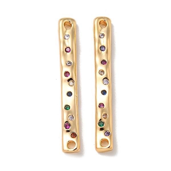 

PandaHall Brass Pave Colorful Cubic Zirconia Connector Charms, Rectangle Links, Real 18K Gold Plated, 29x4x2mm, Hole: 1mm Brass+Cubic...