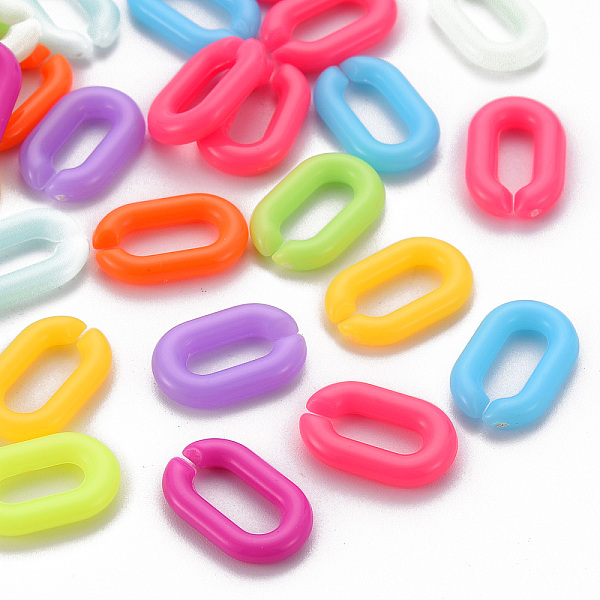 

PandaHall Opaque Acrylic Linking Rings, Quick Link Connectors, for Cross Chains Making, Oval, Mixed Color, 14.5x9.5x3mm, Inner Diameter..., Multicolor