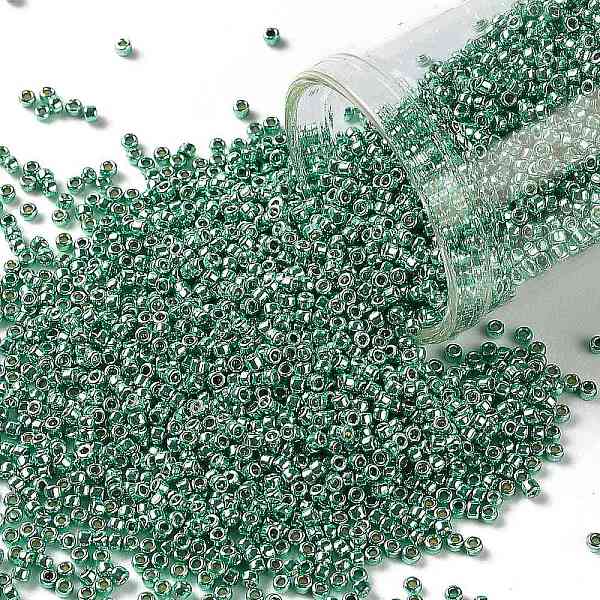 

PandaHall TOHO Round Seed Beads, Japanese Seed Beads, (PF561) PermaFinish Teal Aqua Metallic, 15/0, 1.5mm, Hole: 0.6mm, about 3000pcs/10g..., Cyan