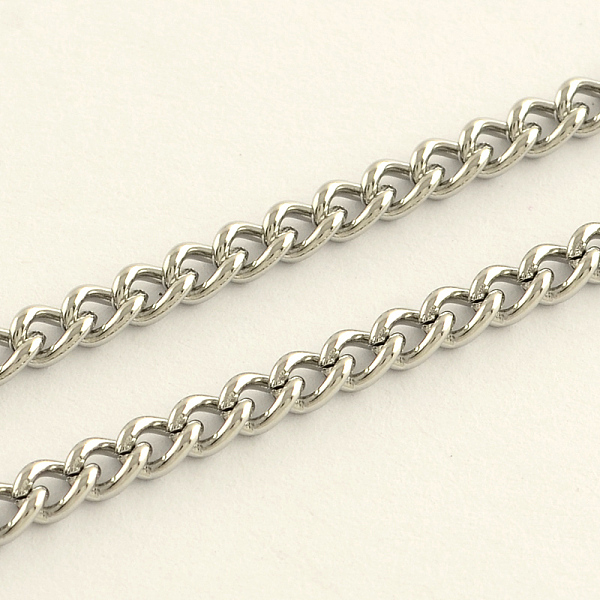 

PandaHall 304 Stainless Steel Curb Chains, with Spool, Unwelded, Stainless Steel Color, 4.5x3.5x1mm, about 82.02 Feet(25m)/roll 304...