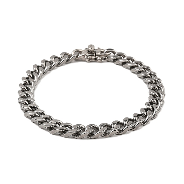 

PandaHall 304 Stainless Steel Cuban Link Chain Bracelet, Stainless Steel Color, 9 inch(22.7cm) 304 Stainless Steel