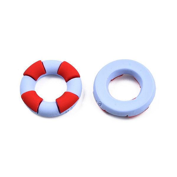 

PandaHall Opaque Resin Cabochons, Nautical Theme, Lifebuoy, Dark Red, 26x6mm Resin Others