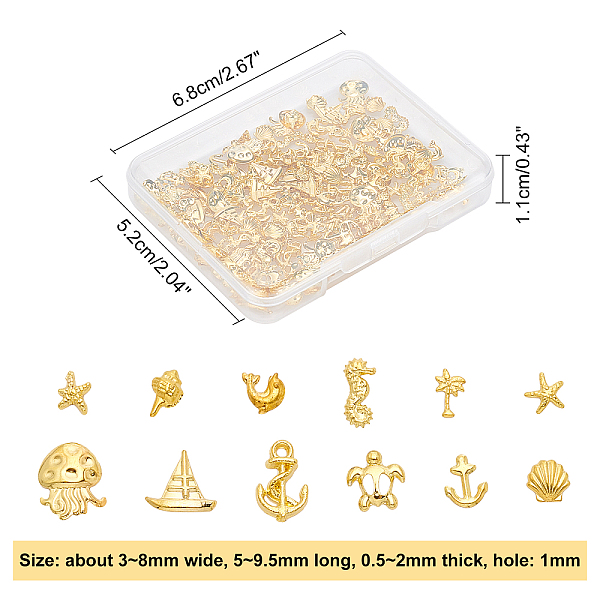 

PandaHall Olycraft Alloy Cabochons, Epoxy Resin Supplies Filling Accessories, for Resin Jewelry Making, Mixed Shapes, Golden, 176pcs/box...