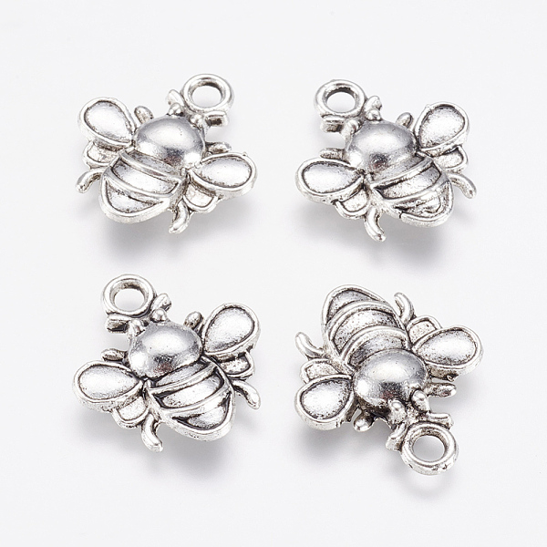 

PandaHall Alloy Pendants, Bees, Antique Silver, 21.5x19x3mm, Hole: 3mm Alloy Bees