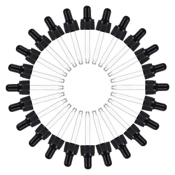 

PandaHall Straight Tip Glass Droppers, with Rubber Bulb and Screw Cap, for Glass Essential Oils Dropper Bottles, White, 81x21mm, Capacity...