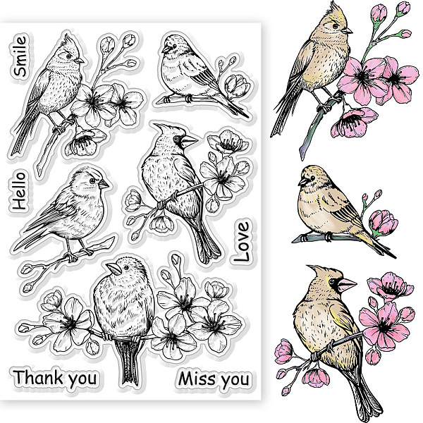 

PandaHall Custom PVC Plastic Clear Stamps, for DIY Scrapbooking, Photo Album Decorative, Cards Making, Bird, 160x110x3mm Plastic Bird Clear