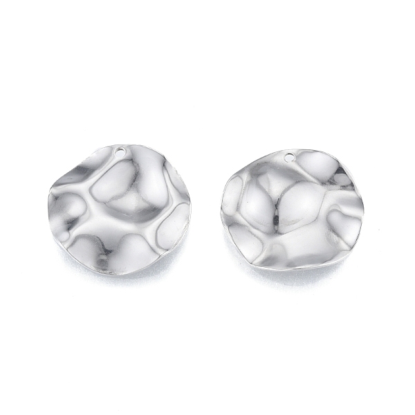 

PandaHall 201 Stainless Steel Pendant, Hammered Charms, Flat Round, Stainless Steel Color, 22x0.5mm, Hole: 1.2mm 201 Stainless Steel Flat...