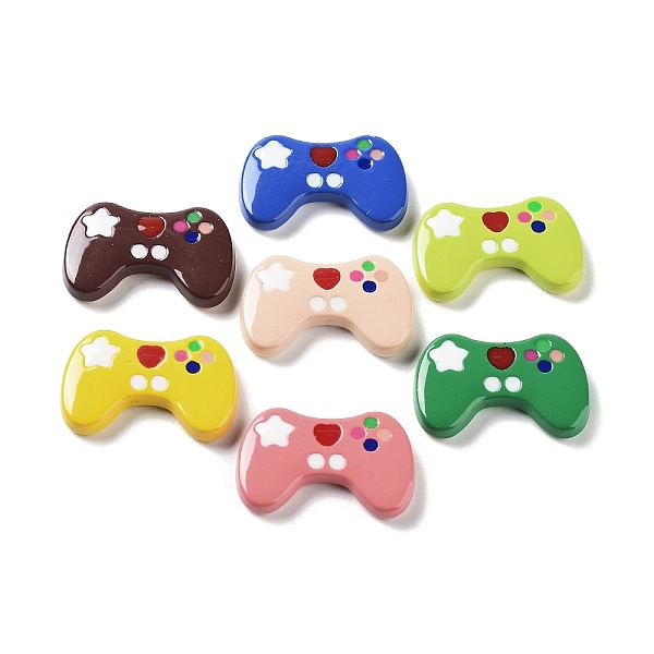 

PandaHall Opaque Resin Cabochons, Gamepad, Mixed Color, 18.5x29.5x4.5mm Resin Playing Theme Multicolor