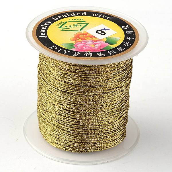 

PandaHall Round Metallic Thread, Embroidery Thread, 9-Ply, Olive, 0.8mm, about 65.61 yards(60m)/roll Fibre Green