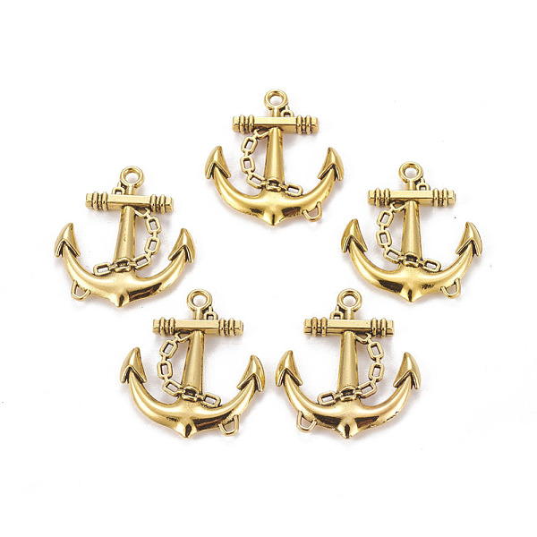 

PandaHall Tibetan Style Alloy Pendants, Cadmium Free & Nickel Free & Lead Free, Anchor, Antique Golden, 32x27x4mm, Hole: 2.5mm Alloy Anchor...