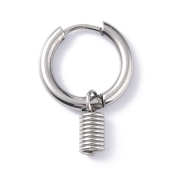 

PandaHall 304 Stainless Steel Hoop Earrings, Geometric Earring for Women Men, Column, 24mm, Pendant: 11x4.5mm, Pin: 1mm 304 Stainless Steel...