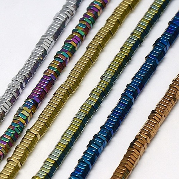 

PandaHall Electroplate Non-magnetic Synthetic Hematite Beads Strands, Hexagon, Grade A, Mixed Color, 2x1mm, Hole: 1mm, about 400pcs/strand...