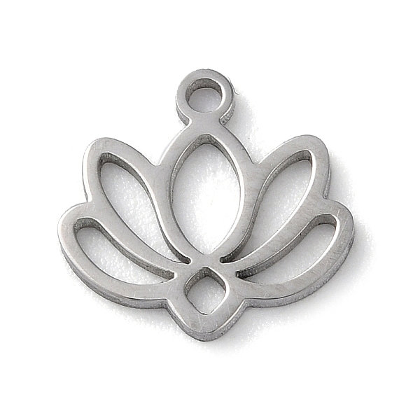 

PandaHall 304 Stainless Steel Pendants, Laser Cut, Lotus Flower, Stainless Steel Color, 11x11x1mm, Hole: 1.2mm 304 Stainless Steel Flower