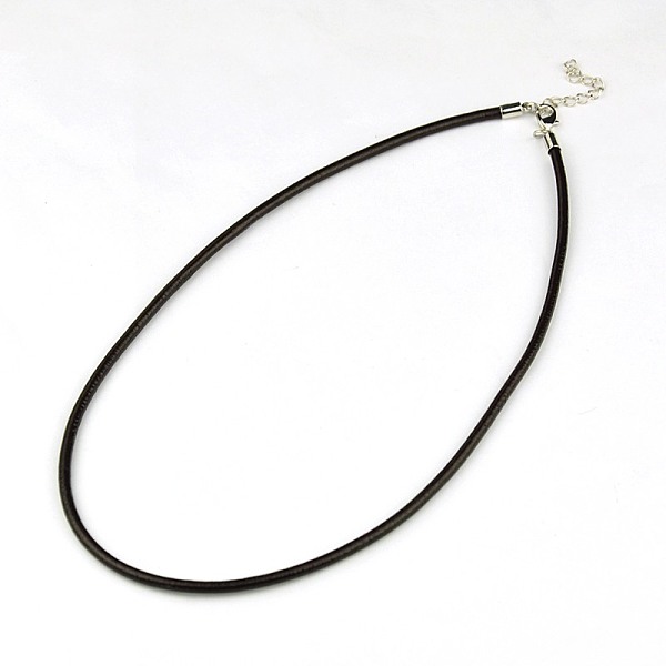 

PandaHall Leather Cord Necklace Making, with Zinc Alloy Lobster Claw Clasps and Brass Findings, Nickel Free, Platinum Metal Color, Black...
