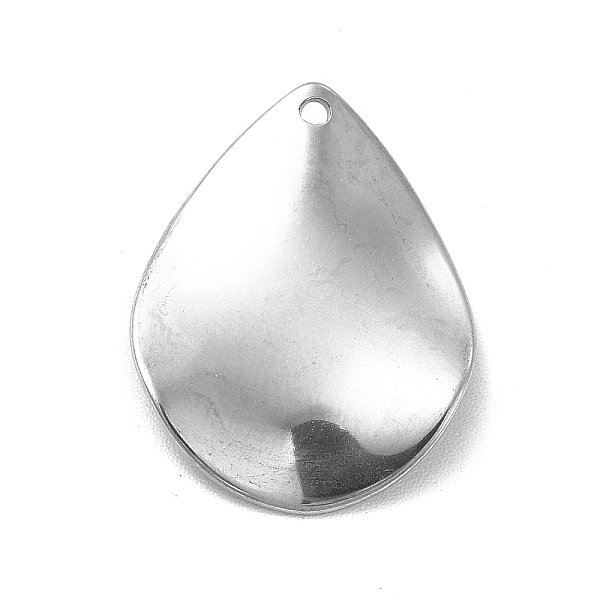 

PandaHall 201 Stainless Steel Pendants, Teardrop Charm, Stainless Steel Color, 22.5x17.5x1.5mm, Hole: 1.2mm 201 Stainless Steel Teardrop