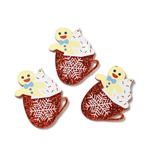 

PandaHall Christmas Translucent Resin Pendants, Glitter Cup Charms for Christmas Party Decoration, Gingerbread Man, 46x38x2.5mm, Hole: 1.2mm...