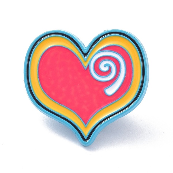 

PandaHall Alloy Enamel Heart Brooches, with Enamel Pin, Colorful, 23x25x11mm Alloy+Enamel