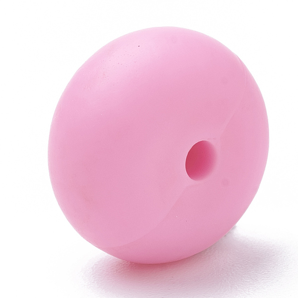 

PandaHall Food Grade Eco-Friendly Silicone Beads, Chewing Beads For Teethers, DIY Nursing Necklaces Making, Flat Round, Hot Pink, 14x8mm...