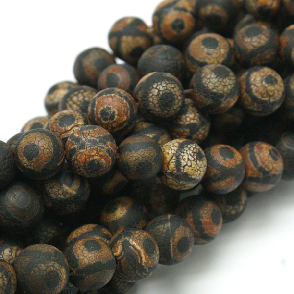 

PandaHall Natural Agate Bead Strands, Matte Style, Round, Dyed & Heated, Brown, 8mm, Hole: 1mm, about 47pcs/strand, 15 inch Tibetan Agate...