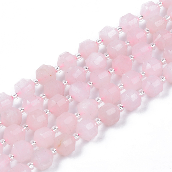 

PandaHall Natural Rose Quartz Beads Strands, Round, Faceted, 7~8x8mm, Hole: 1.2mm, about 36~38pcs/strand, 15.16 inch(38.5cm) Rose Quartz...