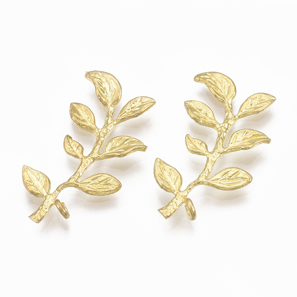 

PandaHall Brass Pendants, Nickel Free, Leafy Branches, Raw(Unplated), 24.5x13.5x2.5mm, Hole: 1mm Brass Branch