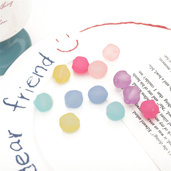 

PandaHall Rubberized Style Transparent Acrylic Beads, Flower, Mixed Color, 15.7x14.4x14.7mm, Hole: 3.5mm Acrylic Flower Multicolor