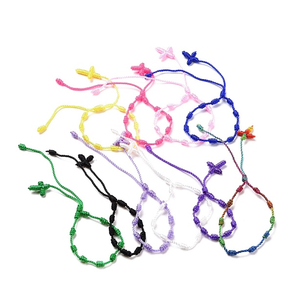 

PandaHall Polyester Braided Knot and Cross Cord Bracelet, Lucky Adjustable Bracelet for Women, Mixed Color, Inner Diameter: 1-5/8~2-1/4 inch..., Multicolor