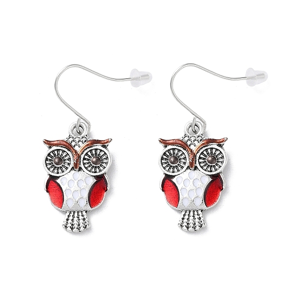 

PandaHall Alloy With Enamel Earrings, Owl, Antique Silver, 36x14mm Alloy Owl