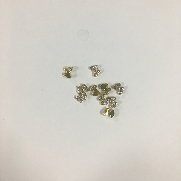 

PandaHall Alloy Rhinestone Cabochons, Nail Art Decoration Accessories, Cadmium Free & Lead Free, Butterfly, Golden, Crystal, 4x5.5x2.5mm..., Clear