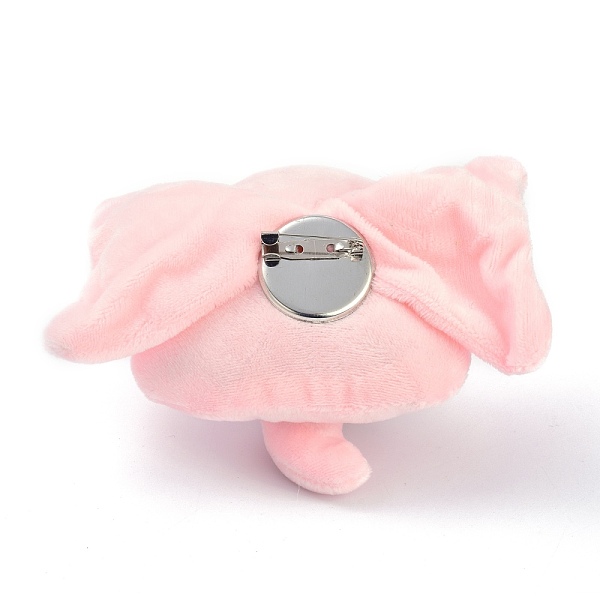 

PandaHall Cartoon Elephant Non Woven Fabric Brooch, PP Cotton Plush Doll Brooch for Backpack Clothes, Pink, 90x135x58mm Cloth Pink
