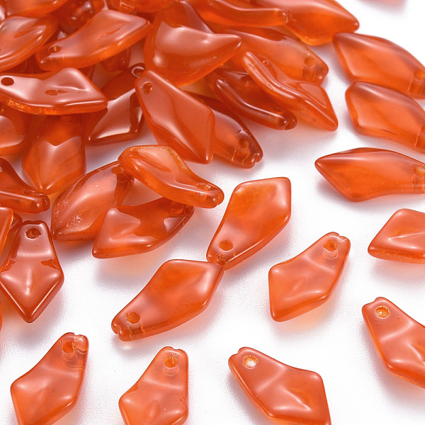 

PandaHall Transparent Spray Painted Glass Charms, Petaline, Dark Orange, 14.5x7.5x4mm, Hole: 1.2mm Glass Petaline
