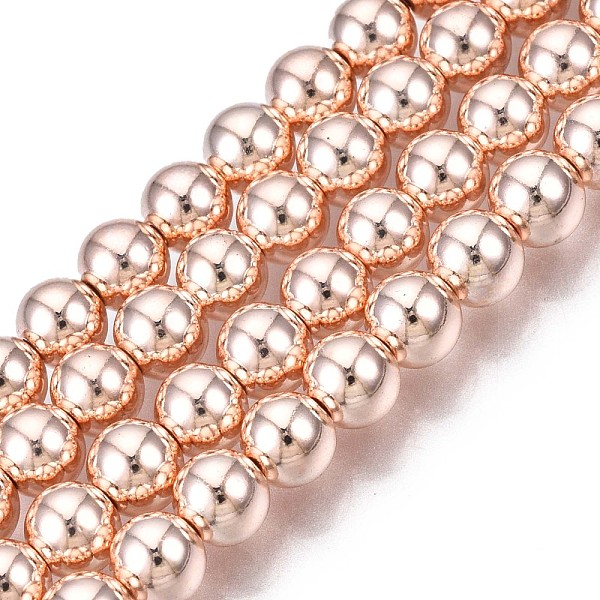 

PandaHall Electroplate Non-magnetic Synthetic Hematite Beads Strands, Grade AAA, Long-Lasting Plated, Round, Rose Gold Plated, 4mm, Hole...