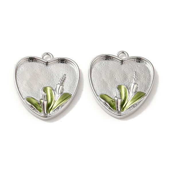 

PandaHall Brass Enamel Pendants, Heart Charm, Platinum, 18x17x3mm, Hole: 2mm Brass+Enamel Heart