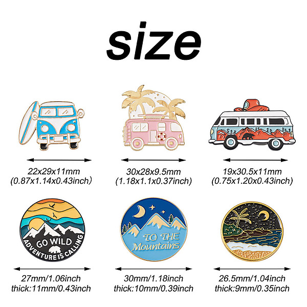 

PandaHall Yilisi 13Pcs 13 Style Flat Round & Car & Moon Alloy Enamel Brooches, Enamel Pins for Backpack Clothes, Mixed Color..., Multicolor