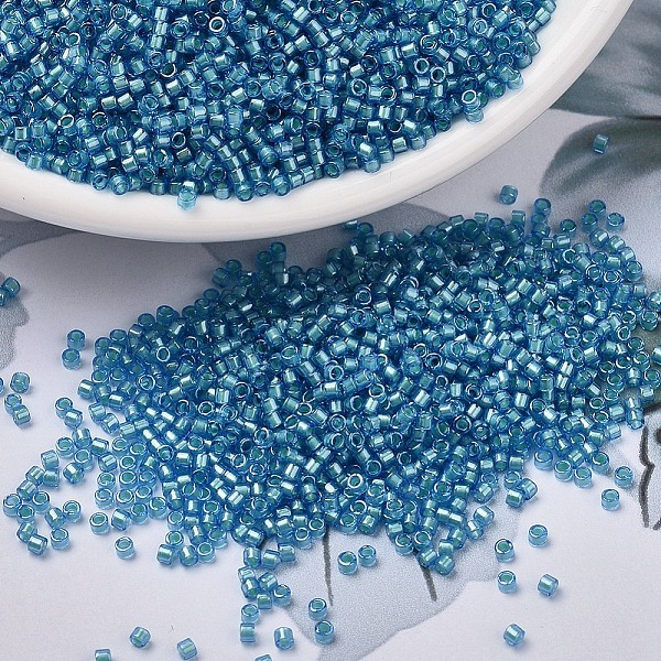 

PandaHall MIYUKI Delica Beads, Cylinder, Japanese Seed Beads, 11/0, (DB1709) Mint Pearl Lined Azure, 1.3x1.6mm, Hole: 0.8mm, about..., Cyan