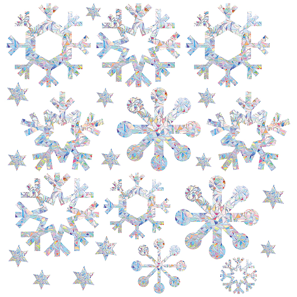 

PandaHall GORGECRAFT 22pcs Snowflake Window Clings Flower Rainbow Window Glass Alert Stickers for Birds Strike Star Christmas Decals Non...