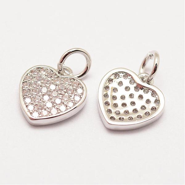 

PandaHall Brass Micro Pave Grade AAA Cubic Zirconia Charms, Long-Lasting Plated, Heart, Cadmium Free & Nickel Free & Lead Free, Real...
