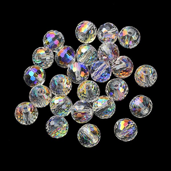 

PandaHall AB Color Plated Glass Beads, Faceted Round, Lavender, 8x7mm, Hole: 1.5mm Glass Round Purple