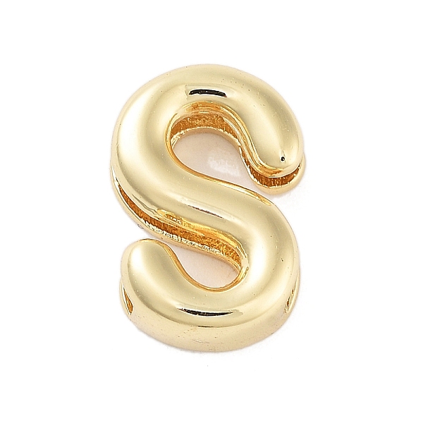 

PandaHall Rack Plating Brass Beads, Cadmium Free & Lead Free, Long-Lasting Plated, Real 18K Gold Plated, Letter S, 14.5x9.5x4.5mm, Hole...
