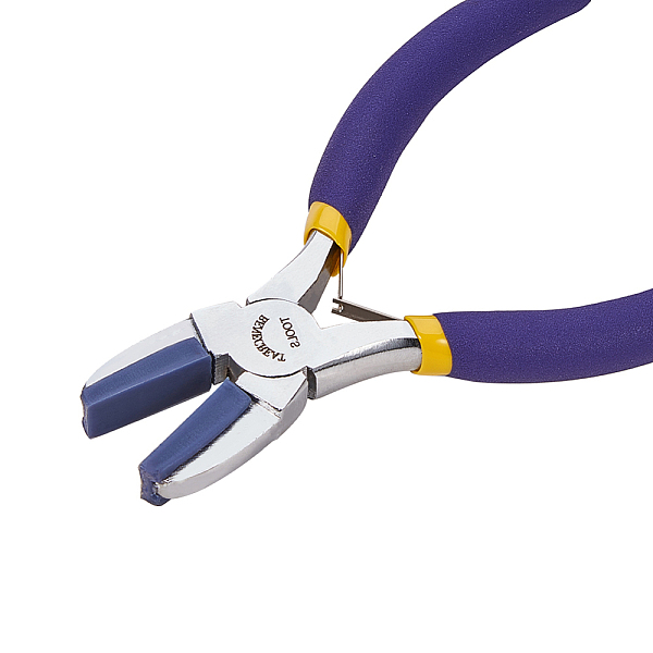 PandaHall BENECREAT Double Nylon Jaw Flat Nose Pliers Mini Steel Wire Forming Pliers for Jewellery Craft Making Hobby Projects Steel