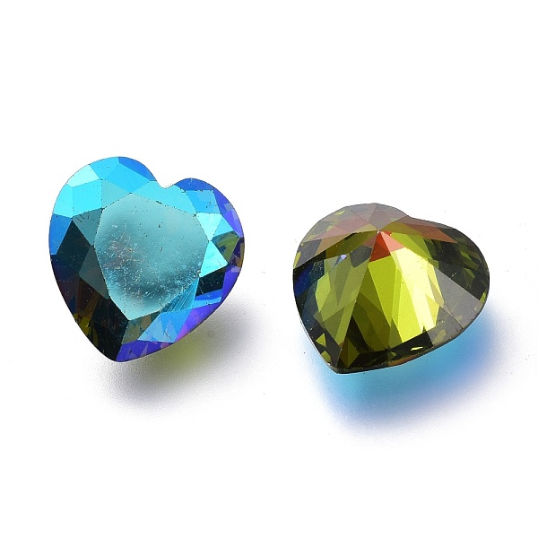 

PandaHall Cubic Zirconia Pointed Back Cabochons, Faceted Heart, Peridot SI, 12x12x7mm Cubic Zirconia Heart Green